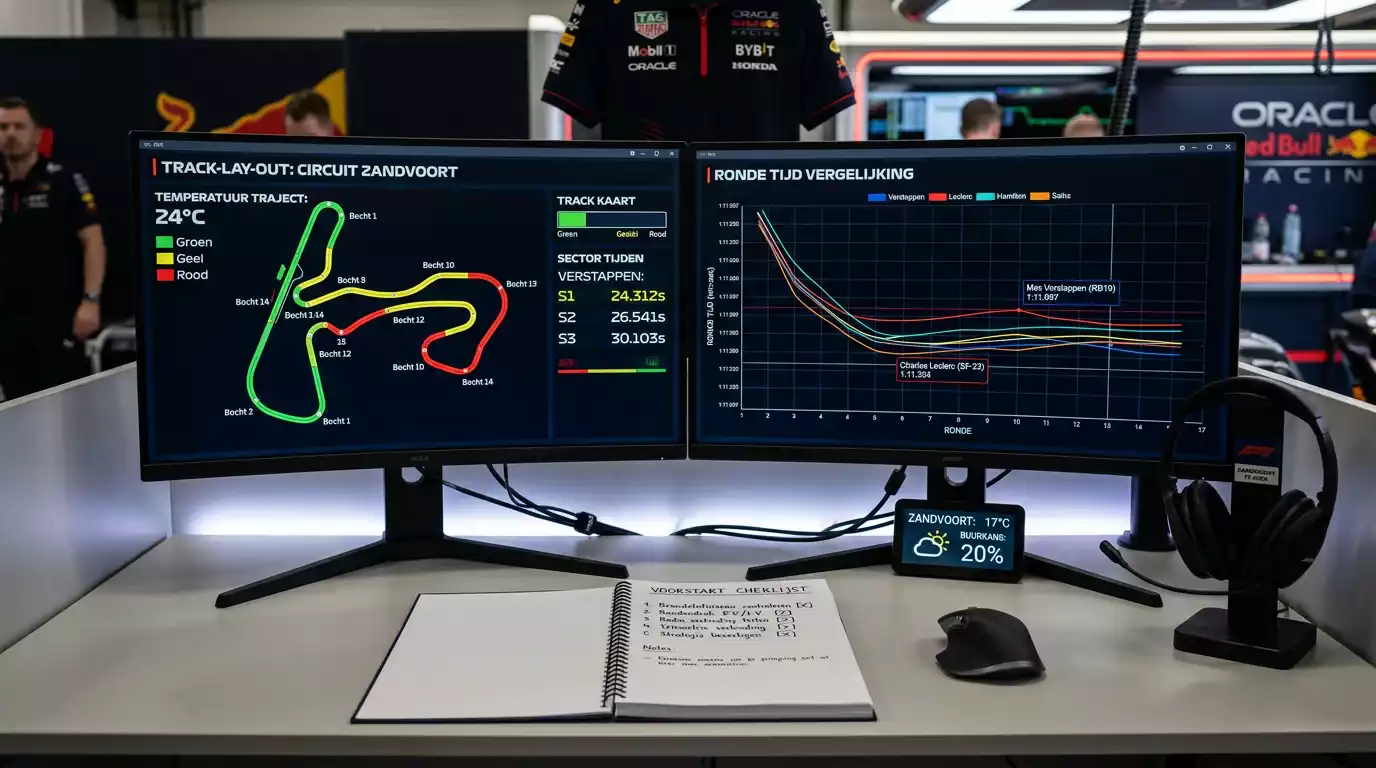 Datagedreven Formule 1-wedstrategie met circuitanalyse en long-run pace